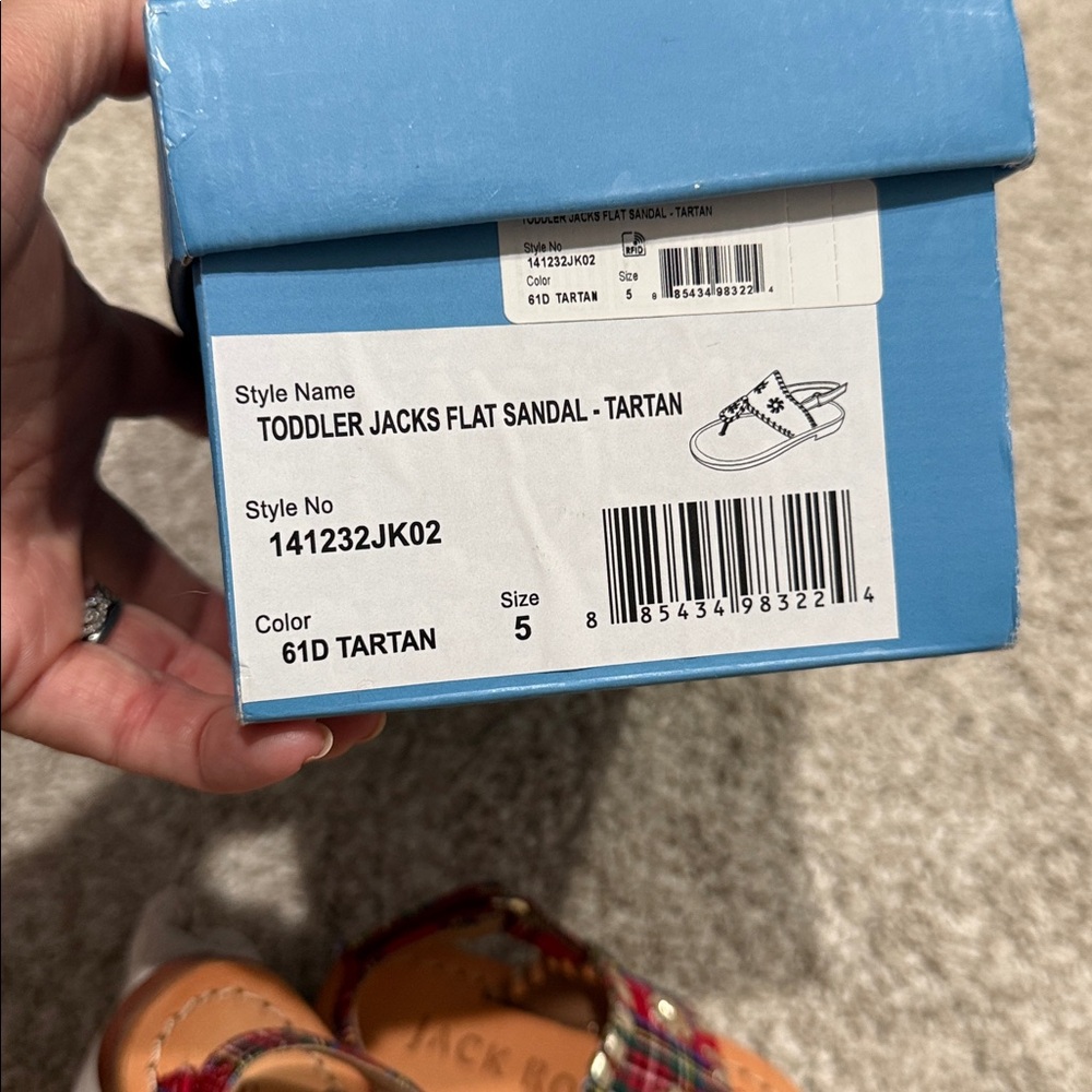 Toddler Jack Rogers Plaid Red Kids Sandals - Picture 5 of 5